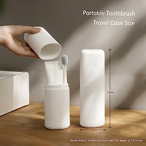 BALUCA Travel Toothbrush Case, Portable Tooth Brush Holder and Toothpaste Cover Container with Mouthwash Cup, Compact Oral...