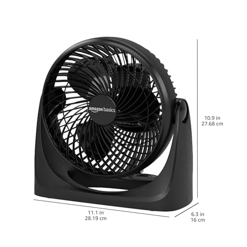 Amazon Basics Air Circulator Desk Fan for Bedroom, Home and Office, 90-Degree Tilt Head, 3 Speed Settings, Cooling, 35 Wat...