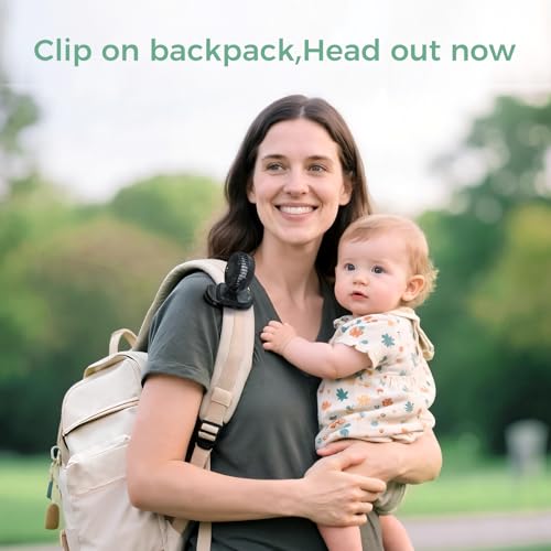 Momcozy Portable Stroller Fan with Clip | 4-Speed Mini-Fan for Carrier | Personal Fans Ultra Light 0.26lb | Gaps ≤4.5mm | ...