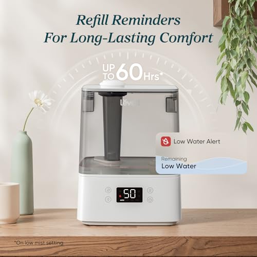 LEVOIT Humidifiers for Bedroom Large Room Home, (6L) Cool Mist Top Fill Essential Oil Diffuser for Baby & Plants, Smart Ap...