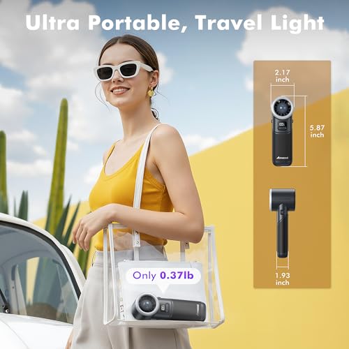 AMACOOL Portable Handheld Turbo Fan丨5 Speed Foldable Hand Fans丨Max 20 Hours Runtime丨Rechargeable Mini Pocket Cooling Fan f...