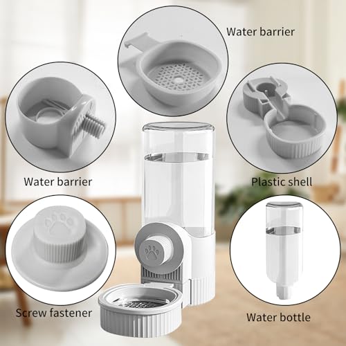 18OZ Rabbit Water Bottle, Pet Water Bottle for Cage Crate,Hanging Automatic Water Dispenser for Cage,Ferret Bunny Guinea P...