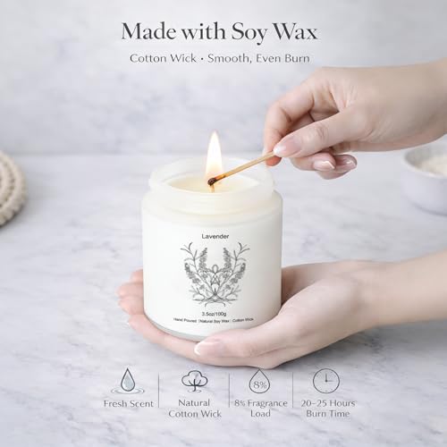 Scented Candles for Home, 8 Pack Soy Wax Gift Set for Women, Aromatherapy Candles, Lavender, Vanilla, Eucalyptus Mint, Ocean