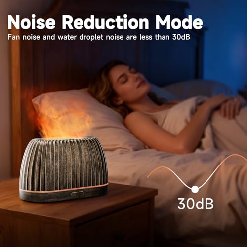 SOULORIGIN Essential Oil Diffuser, Flame Effect Aromatherapy Diffuser with 7-Color LED Lights & Auto Shut-Off, Ultrasonic ...