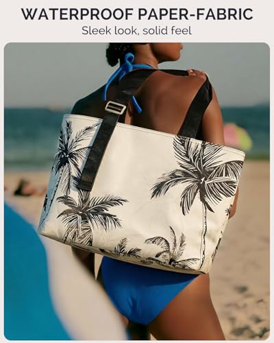HOMESPON Large Waterproof Beach Bag for Women Pool Bags with Wet Compartment Lightweight Tote for Work Travel Weekends