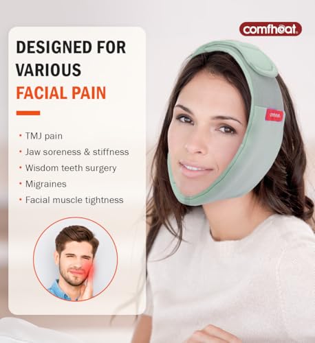 comfheat Face Heating Pad for TMJ Pain Relief, USB Heated Wrap for Jaw, Wisdom Teeth Recovery, 3 Adjustable Heat Settings,...