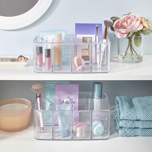 STORi 5-Compartment Clear Plastic Organizer | Rectangular Divided Makeup and Vanity Storage Bin and Office Desk Caddy | Sc...