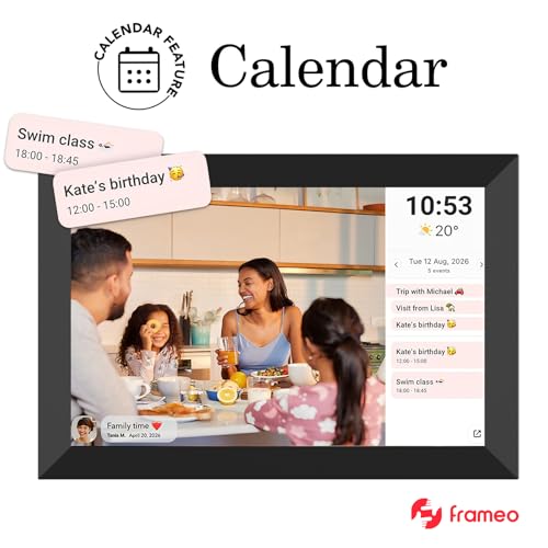 32GB FRAMEO 10.1 Inch Smart WiFi Digital Photo Frame 1280x800 IPS LCD Touch Screen, Auto-Rotate Portrait and Landscape, Bu...
