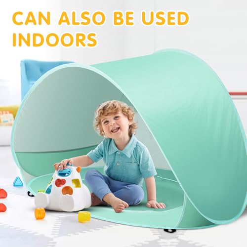 Baby Beach Tent with Pool, Pop Up Sun Shelter UPF 50+ UV Protection for Infant Toddlers, Portable Shade Tent with Carry Ba...