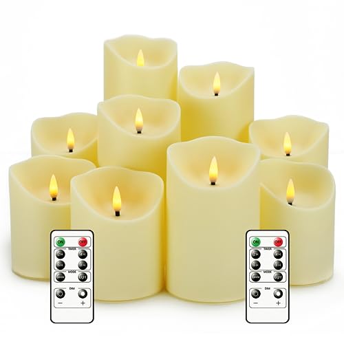 Nimiko Flameless Candles with Remote, Battery Operated Flickering Flameless Candles, LED Candles with Timer 2/4/6/8H, with...