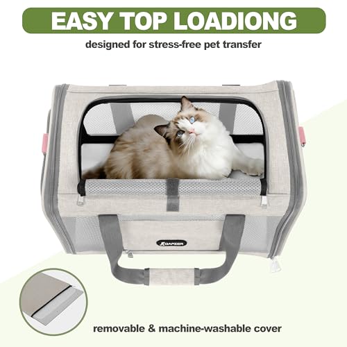 GAPZER Cat Carrier American Airline Approved 18x11x11, Top Opening Sturdy Soft Pet Carrying Bag See Through, Mini Dog Hard...