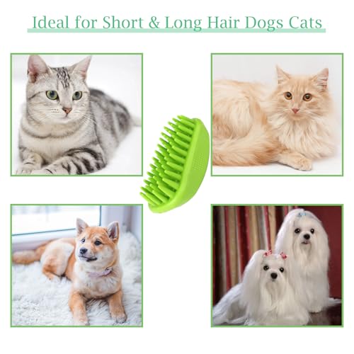 Yintoper Dog Bath Brush, Pet Silicone Shampoo Brush, Rubber Shower Wash Curry Brush for Short Long Haired Dogs Cats Sheddi...
