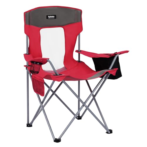 Camping Chairs Portable Folding Lightweight Outdoor Lawn Chair for Adults with Cooler Bag, Cup Holder and Side Pocket for ...