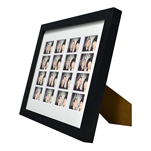 Golden State Art, 8.5x11 Photo frame with mat for 4 2x6 photo booth pictures, Includes Real Glass & Easel Back Display, ma...