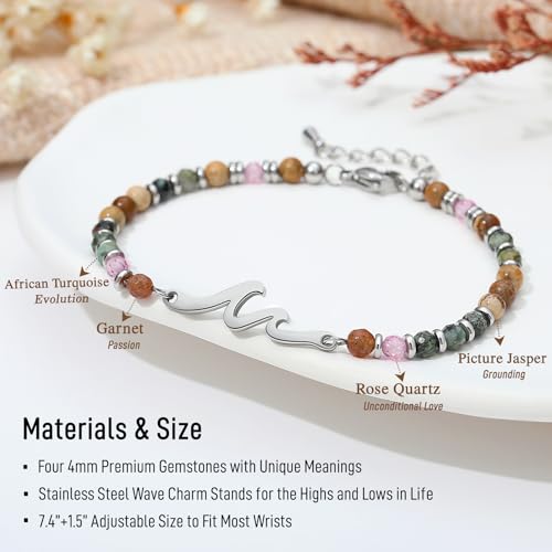 TONY & SANDY Friend Gifts for Women, Unique Birthday Gifts for Women, Sister Gift from Sister, Wave Bracelet, Christmas Gr...