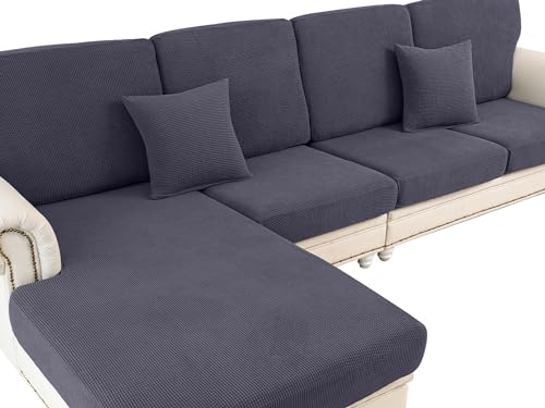 LA MEACK Couch Cushion Covers Seat Cushion Cover Stretch Couch Cover Separate Sectional Sofa Slipcovers Furniture Protecto...
