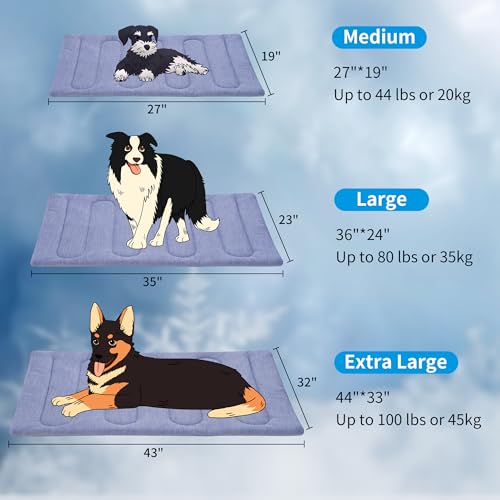 PAIGTEK Cooling Mat for Large Dogs - Double-Sided Waterproof & Cool, Q-MAX>0.47, Portable Dog Cooling Mat for Summer. (L (...