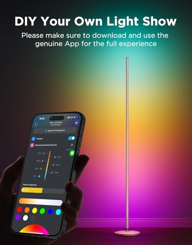 Govee RGBIC Floor Lamp Basic, LED Corner Lamp Works with Alexa, 1000lm Modern Floor Lamp with Music Sync and 16 Million DI...