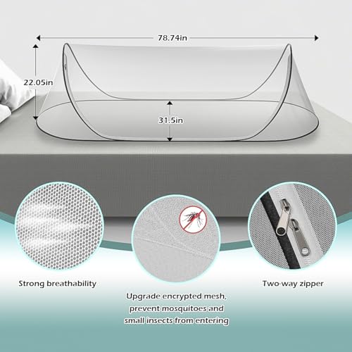 78 * 31 * 22Large Pop-Up Mosquito Net, Lightweight, Breathable, and Soft Convenient Mesh Tent,Foldable and Durable,Mosquit...