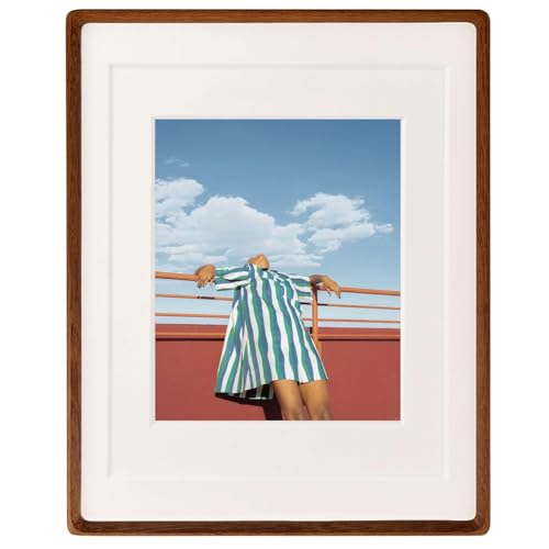 FLECHAZO 11x14 Picture Frame Wood with 5x7 and 8x10 Mat,Natural Solid Walnut Wooden Photo Frames 11 by 14 for Tabletop or ...