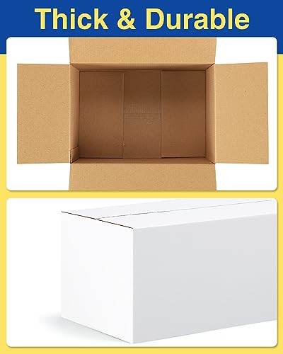 Poever 40-Pack-Small-Shipping-Boxes-9x6x4, Corrugated-Cardboard-Boxes-for-Packaging-Small-Business, White-Boxes-Mailers