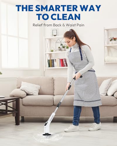 Electric Spin Scrubber for Cleaning - Upgraded Cordless Cleaning Brush Scrubber - IPX7 Waterproof Power Scrubber with 7 Br...