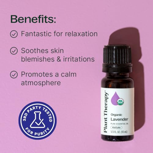 Plant Therapy Organic Lavender Essential Oil 100% Pure, USDA Certified Organic, Undiluted, Natural Aromatherapy, Therapeut...