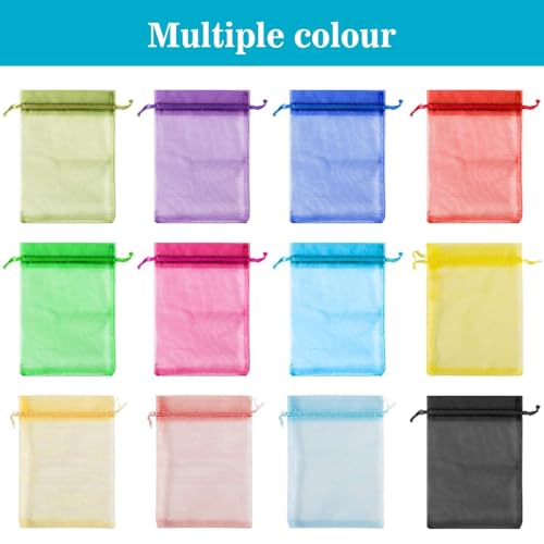 Sukh 120PCS Organza Bags 4''x6'' - Muticolor Small Sachet Jewelry Gift Favor Bags Drawstring Mesh Bags Gifts Valentines We...
