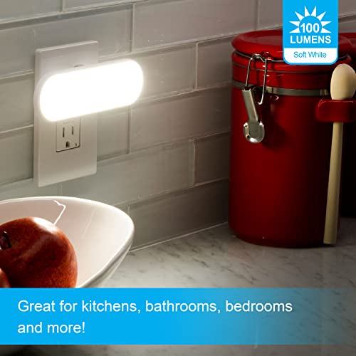 GE Ultrabrite LED Light Bar Night Lights Plug Into Wall Room Decor Ambient Lighting Dusk to Dawn Sensor Bright Nightlight,...