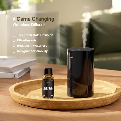 Scentbots Waterless Essential Oil Diffuser Starter Kit, Battery Operated Mini Scent Air Machine Portable Diffuser for Home...