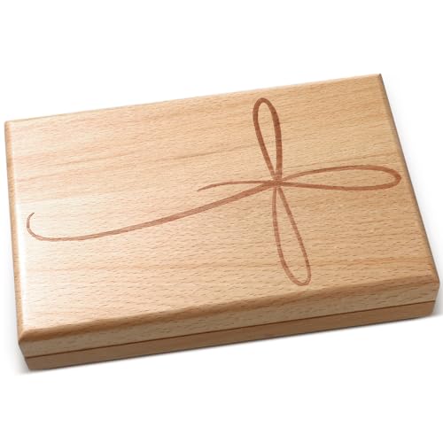 GlikCeil First Communion Keepsake Box, Engraved Wooden Rosary Box with Felt Lining, Catholic 1st First Holy Communion Gif...