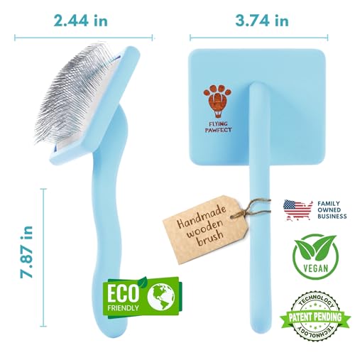 Flying Pawfect Dog Slicker Brush for Grooming Pet Hair - Best For Poodle & Golden Doodle - Long Haired Brush For Dogs - Go...