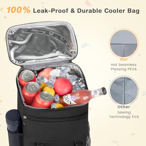 Backpack Cooler, 30 Cans Insulated Lunch Backpack for Men & Women, Portable Leak Proof Cooler Bag for Work Office Picnic B...