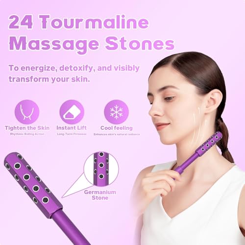 Ice Roller for Face, Germanium Stone Faceroller for Up Lifting and Skin Care, Beauty Sculptor Roller, Uplifting Face Massa...