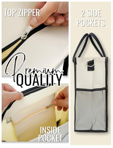 InnoBeta 2026 Graduation Gifts, Class of 2026 Gifts Canvas Tote Bag with Top Zipper Closure and Shoulder Strap for Graduat...
