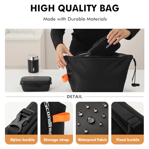 Lunch Bag for Women & Men Fresh Keep Lunch Box, Small Leakproof Cooler Bag Food Lunch Containers High Capacity Reusable Lu...