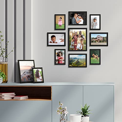 Icona Bay 8x10 Black Picture Frame Beautifully Detailed Molding, Contemporary Picture Frame Set, Wall Mount or Table Top, ...