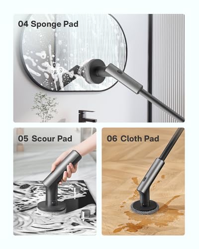 HOTO 3 Pcs Replacement Pads for Cordless Spin Scrubber, Suitable for HOTO Electric Scrubber with Long Handle Only, Power C...