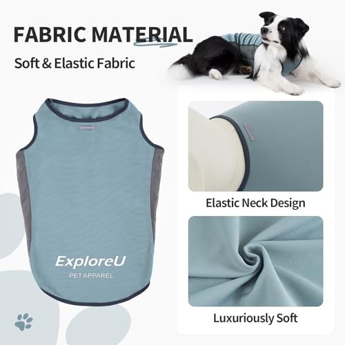 ExploreU Dog Shirt, Cooling Vest Lightweight Breathable, Dog T-Shirts All-Season UV Protection Pet Clothes Quick Dry Soft ...