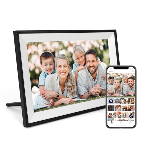 Digital Picture Frame 10.1 Inch WiFi Digital Photo Frame IPS HD Touch Screen Smart Cloud Photo Frame with 32GB Storage, Au...