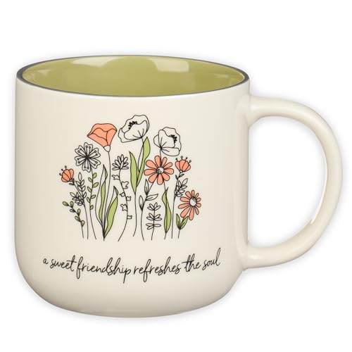 Christian Art Gifts Large Ceramic Coffee & Tea Mug for Women & Friends: Sweet Friendship - Proverbs 27:9 Scripture, Cute M...
