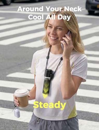 Aecooly Portable Handheld Fan, 3 IN 1 Steady Hands Free Powerful Fan, 15000 RPM Jet Force Turbo Airflow, 15H Max Cooling T...