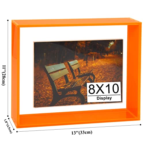 Mutellstory 8x10 Acrylic Picture Frame Neon Floating Photo Frame for Wall Mount and Tabletop Decorative in Gallery Home Of...