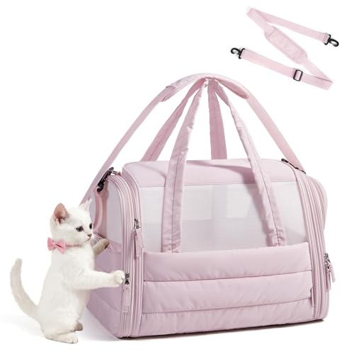 BAGSMART Cat Carrier: Soft-Sided Pet Carrier for Small Medium Cats Dogs Puppy Quilted Collapsible Puffy Travel Bag Up to 2...