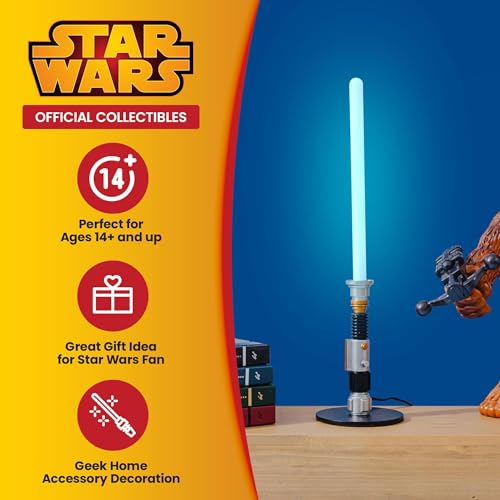 Star Wars OBI-Wan Kenobi Blue Lightsaber 12-Inch Mini LED Mood Light for Nightstand Table