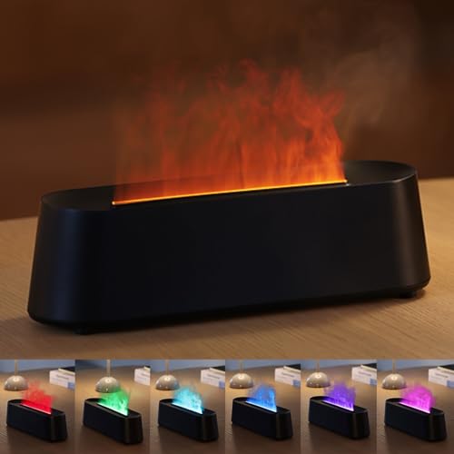 YALEDI Essential Oil Diffuser, Fireplace Flame Fire Oil Diffuser, 250ml Cool Mist Aromatherapy Humidifier, Scent Diffuser ...