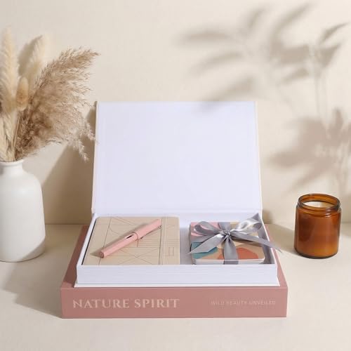 MAOBUYOU Elegant Decorative Books - Set of 2 Stylish Fake/FauxBook Boxes for Coffee Table, Bookshelf and Mantel Decor, Mod...
