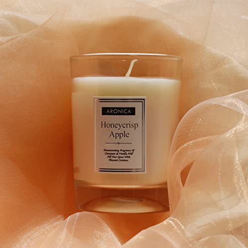 Aronica Fresh Fruity Candles Gift Set - Honeycrisp Apple, Peach Nectar, Cinnamon Vanilla, Cute Hostess Gift Holiday, Nice ...
