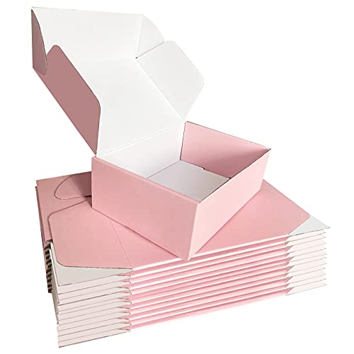 SNOGSWOG 28 Pack 9x6x3 inches Pink Shipping Boxes for Small Business, Small Corrugated Cardboard Gift Box for Mailing,Ship...