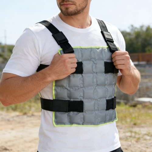 Cooling Vest for Men & Women with 72 Ice Cubes, Adjustable Ice Pack Vest, Ice Jacket & Cold Pack Vest for Long-Lasting Hea...